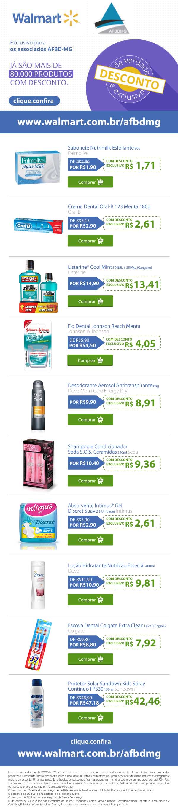 Parceria Walmart x AFBDMG – Mais de 80.000 produtos com descontos